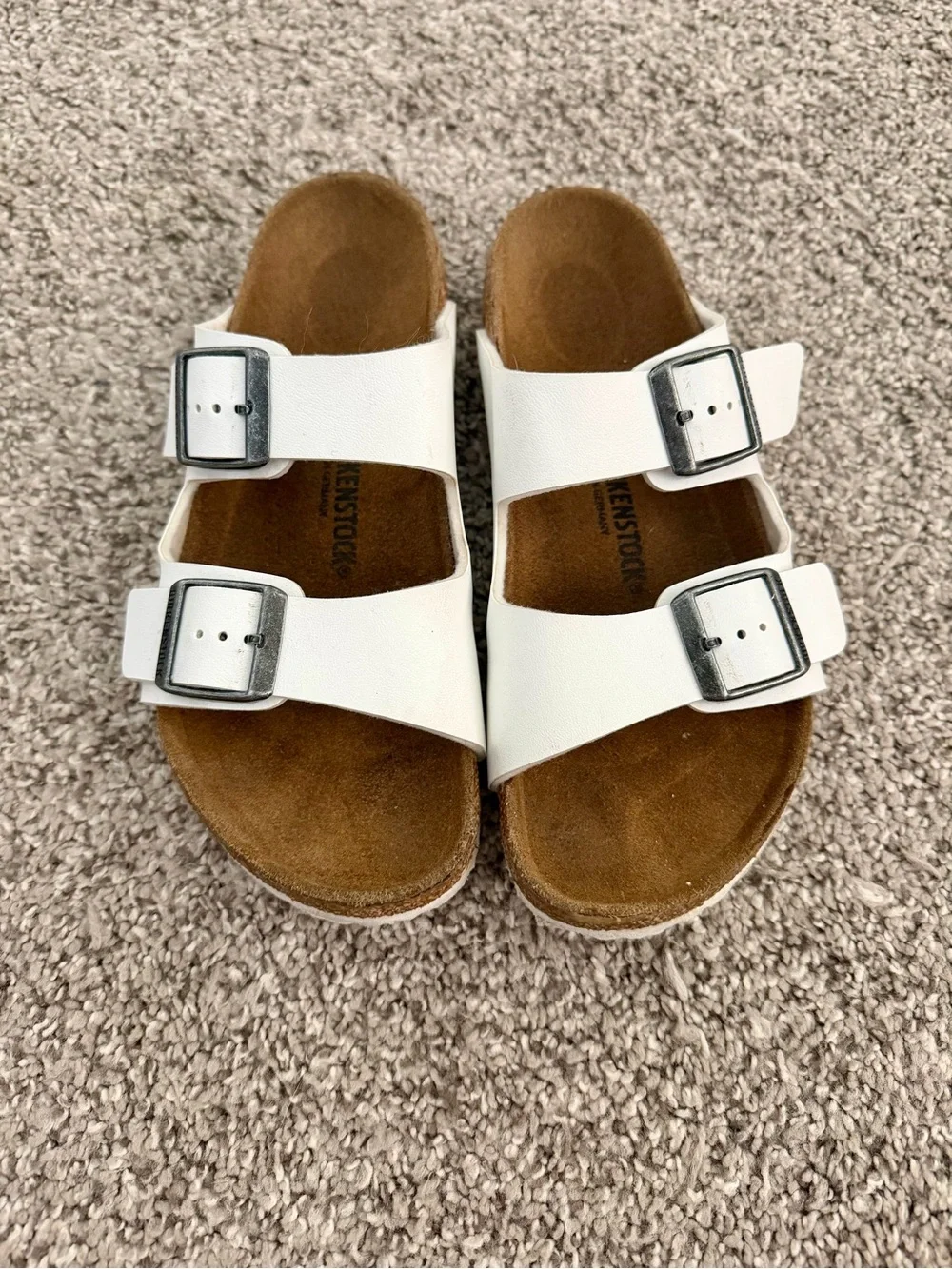 Birkenstock White Two-Buckle Kids Sandals